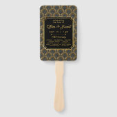 Art Deco Embroidered-Style Wedding Program ハンドファン (正面)