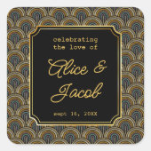 Art Deco Embroidered-Style Wedding Square Sticker スクエアシール (正面)