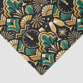 Art Deco Emerald Midnight New Year Pattern 薄葉紙 (詳細)