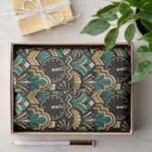 Art Deco Emerald Midnight New Year Pattern 薄葉紙 (ギフト)
