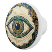Art Deco Eye Anatomical Green Blue Gold セラミックノブ (右)