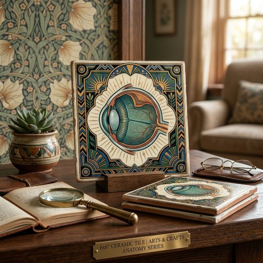 Art Deco Eye Anatomical Ophtalmology  タイル