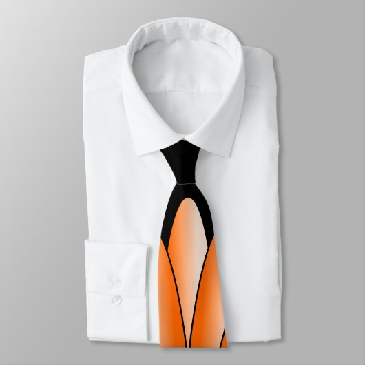 Art Deco Fan Design Orange Neck Tie ネクタイ (タイ)
