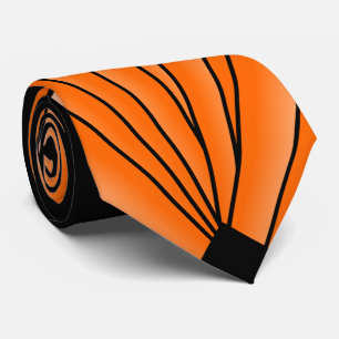 Art Deco Fan Design Orange Neck Tie ネクタイ