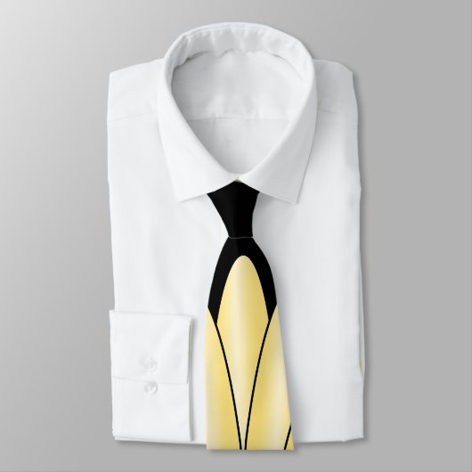 Art Deco Fan Design Yellow Neck Tie ネクタイ (タイ)
