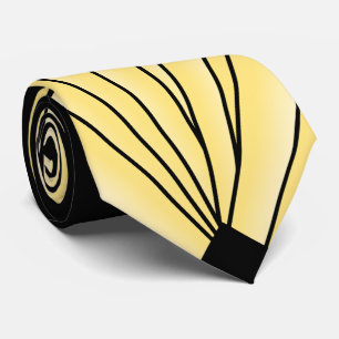 Art Deco Fan Design Yellow Neck Tie ネクタイ