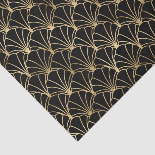 Art Deco Fan Oval Geometric Pattern Design 薄葉紙 (詳細)