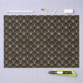 Art Deco Fan Oval Geometric Pattern Design 薄葉紙 (クラフト)