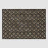 Art Deco Fan Oval Geometric Pattern Design 薄葉紙 (正面)