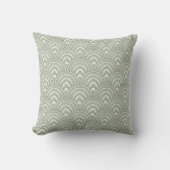 Art Deco Fan Pattern Sage Green クッション (正面)