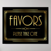 Art Deco FAVORS - PLEASE TAKE ONE Sign Print ポスター (正面)