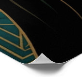 Art Deco Film Projector Monument Gold Teal Poster ポスター (角)