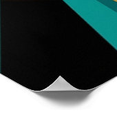 Art Deco Flapper Woman Portrait Gold Teal Poster ポスター (角)