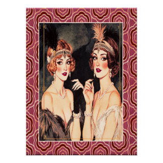 Art Deco Flappers at the Party. ポスター