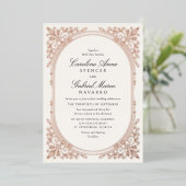 Art Deco Floral Botanical Wedding 箔招待状 (立ち正面)