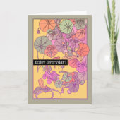 Art Deco Floral Enjoy Everyday Greeting Card カード (正面)