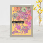 Art Deco Floral Enjoy Everyday Greeting Card カード (黄色い花)