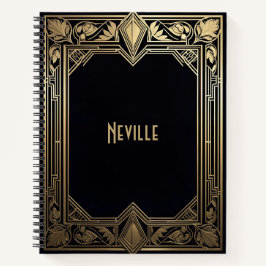 Art Deco Floral Frame ノートブック