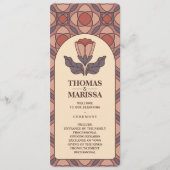 Art Deco Floral Stained Glass Wedding Program プログラム (正面)