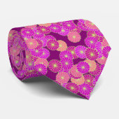 Art Deco flower pattern - shades of violet, coral ネクタイ (ロール)