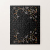 Art Deco Flowers On Black ジグソーパズル (縦)