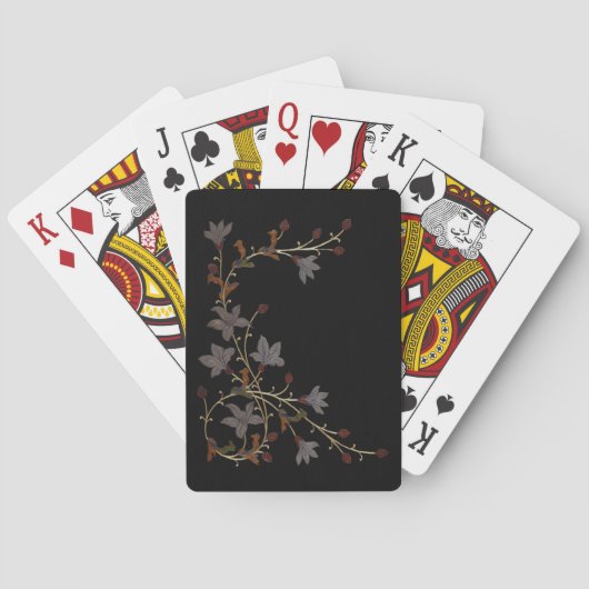 Art Deco Flowers On Black トランプ (裏面)