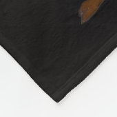 Art Deco Flowers On Black フリースブランケット (角)