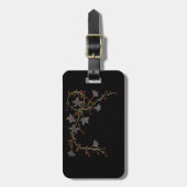 Art Deco Flowers On Black ラゲッジタグ (正面縦)