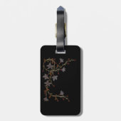 Art Deco Flowers On Black ラゲッジタグ (裏面縦)