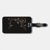 Art Deco Flowers On Black ラゲッジタグ (裏面横)