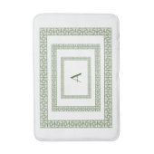 Art Deco Forest Green Border on white Bath Mat バスマット (正面縦)