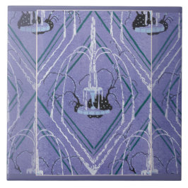 Art Deco Fountain In Blue タイル