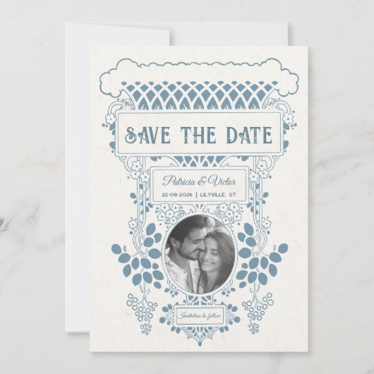 Art Deco Frame save the Date セーブザデート (正面)