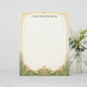 Art Deco Frame with Lotus Stationery Paper レターヘッド (スタンド正面)