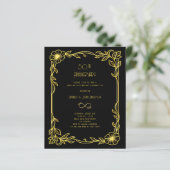 Art Deco Gatsby black 50th wedding invitation (スタンド正面)
