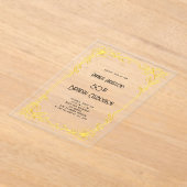 Art Deco Gatsby gold birthday clear アクリル招待状 (レイダウン)