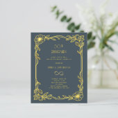 Art Deco Gatsby gray 50th wedding invitation (スタンド正面)