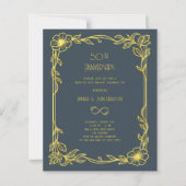 Art Deco Gatsby gray 50th wedding invitation (正面)