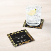 Art Deco Gatsby Inspired Coasters for Wedding スクエアペーパーコースター (インサイチュ)