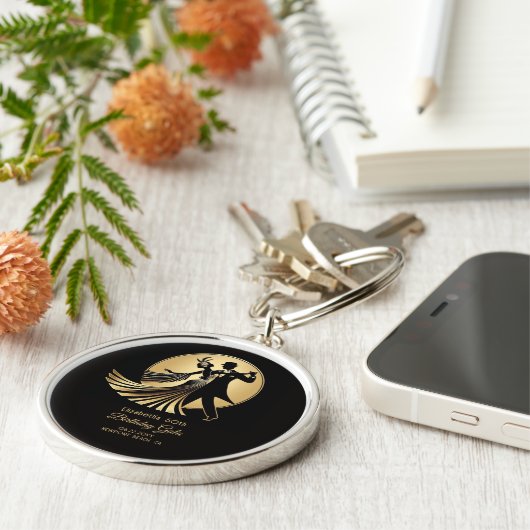 Art Deco Gatsby Roaring 20s Prohibition Gift Name キーホルダー (側面)