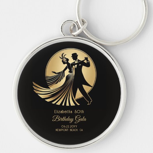 Art Deco Gatsby Roaring 20s Prohibition Gift Name キーホルダー (正面)