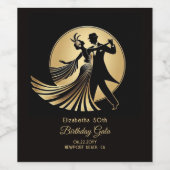 Art Deco Gatsby Roaring 20s Prohibition Gift Name ワインラベル (シングルラベル)