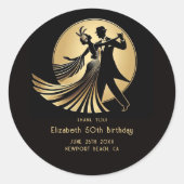 Art Deco Gatsby Roaring 20s Prohibition Party Gala ラウンドシール (正面)