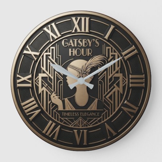 Art Deco “Gatsby’s Hour” ラージ壁時計 (正面)