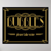 Art Deco Gatsby style Bubbles Please Take Some ポスター (正面)