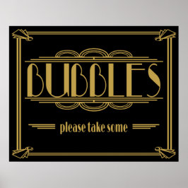 Art Deco Gatsby style Bubbles Please Take Some ポスター
