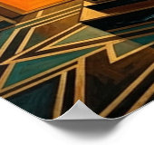 Art Deco Gentleman Silhouette Top Hat Cane Poster ポスター (角)