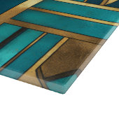 Art Deco Geometric Arrows, Gold and Turquoise カッティングボード (角)