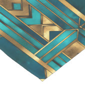 Art Deco Geometric Arrows, Gold and Turquoise ショートテーブルランナー (コーナー)