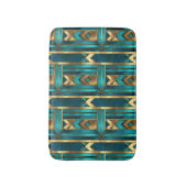 Art Deco Geometric Arrows, Gold and Turquoise バスマット (正面縦)